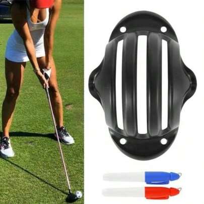 1pc Golf Ball Marking Tool With 3 Lines, Golf Ball Drawing And Marking Tool With Pen, Helpful Golf Training Accessory For Better Aiming And Alignment