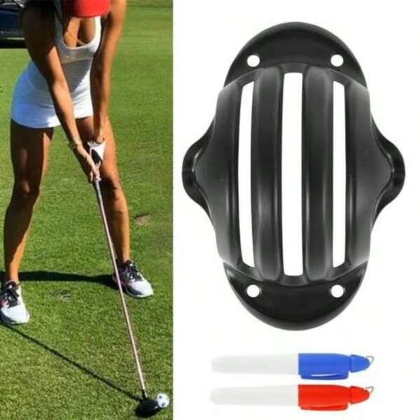 1pc Golf Ball Marking Tool With 3 Lines, Golf Ball Drawing And Marking Tool With Pen, Helpful Golf Training Accessory For Better Aiming And Alignment