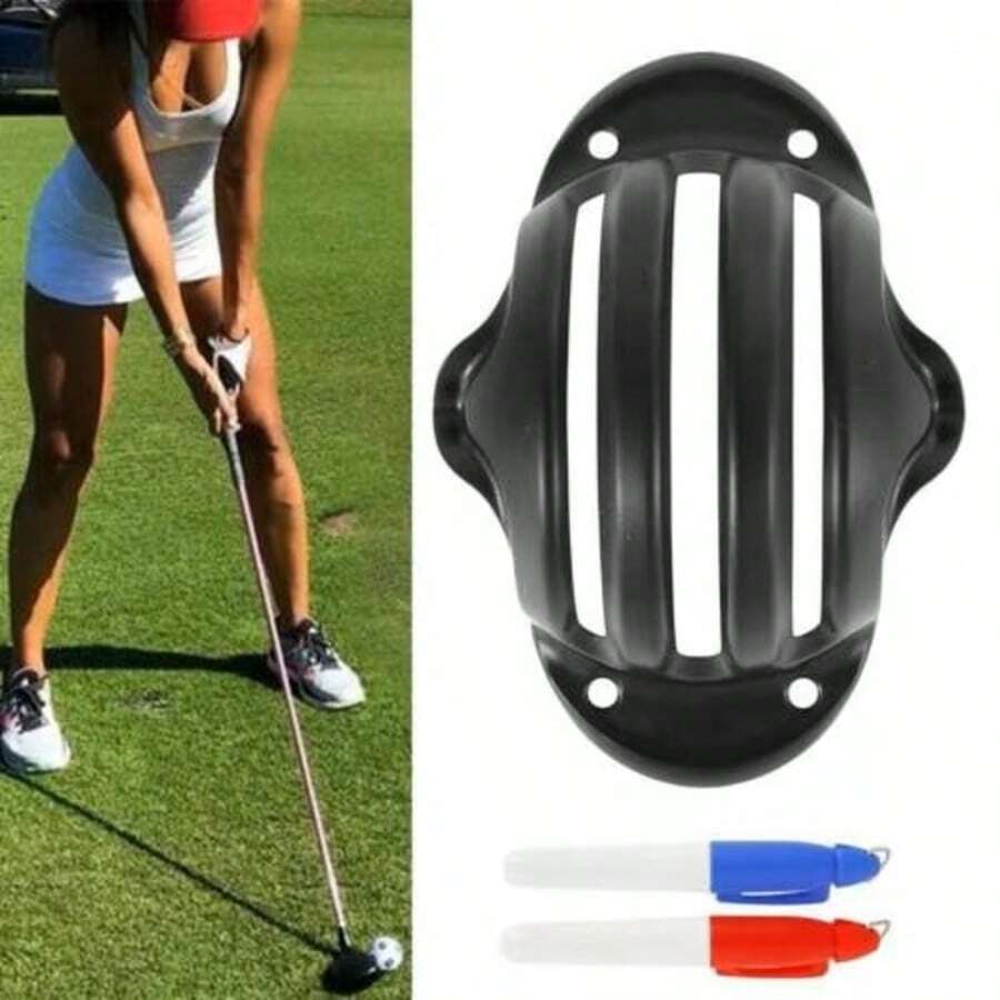 1 pieza Herramienta de marcado de bolas de golf con 3 líneas, herramienta de dibujo y marcado de bolas de golf con bolígrafo, accesorio de entrenamiento de golf útil para una mejor apuntación y alineación - Multicolor - Ver 1