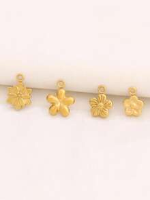3pcs Stainless Steel Small Flower Pendant Findings 18K Gold Plated Charms For DIY Jewelry Making Supplies Accessories - Pendants - View 3
