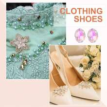 MECCANIXITY 24Pcs Oval Pointed Back Rhinestone, 6 X 8mm Oval Faceted Glass Rhinestone Gems Pointed Back Faceted Glass Beads For Nail DIY Jewelry Making Crafts Shoes Crystal, Flower Pink - ColorU - Xem 6