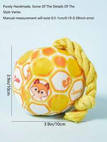 3-In-1 Plush Squeaky Ball Chew Toy, Interactive Voice Toy For Small/Medium Dogs, Dental Care & Intelligence Development Pet Toy, Bright Yellow Spring/Easter Gift - Multicolor - View 9