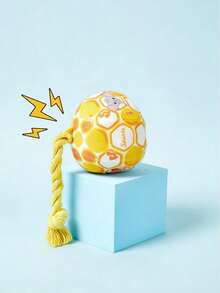 3-In-1 Plush Squeaky Ball Chew Toy, Interactive Voice Toy For Small/Medium Dogs, Dental Care & Intelligence Development Pet Toy, Bright Yellow Spring/Easter Gift - Multicolor - View 2