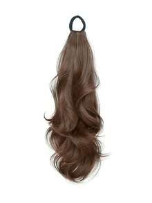 18-Inch High Ponytail Wig With Elastic Band, Real Hair Quality, Curly Ponytail Wig, Natural Fluffy, Easy To Style, Suitable For Daily Wear - Multicolor - View 2