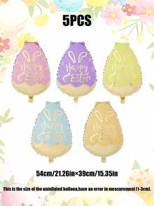 5/10 piezas Globos con forma de huevo de Pascua, Globos de Pascua felices adecuados para fiesta de Pascua, evento, celebración de vacaciones - Globos de Pascua - Ver 7