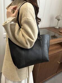 Luxury-Simplified Yet Versatile Large-Capacity Shoulder Bag For Daily Commuting, Exuding An Elegant Vibe. 2026 New Model Women's Bag. - Black - View 9