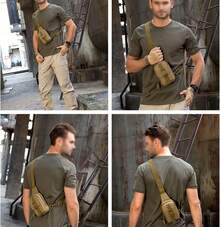 Men's Tactical Sports Crossbody Bag Outdoor Men's Messenger Bag Small - 卡其色 - 查看 11