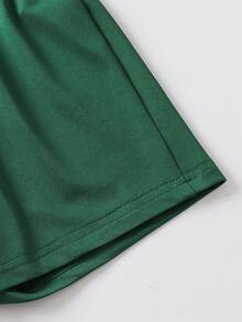 2pcs Young BoyTrendy Summer Cute Dinosaur Graphic T-Shirt And Shorts Set - Green - View 7