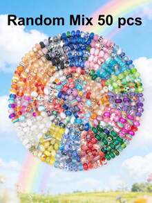 10/20/50/100/200/500 件紫色和蓝色大孔珠子，适用于珠宝制作、手工串珠和工艺 - 圆形、手工制作、色彩鲜艳、耐用、多用途配件，适用于独特的手链和项链设计 - 彩色 - 查看 13