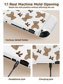 Bear & Butterfly Themed Switch Protective Case, Suitable For New Switch 2 (2025)/Switch NS/Switch OLED, Can Be Used On Docking Station Without Removing, Universal Gamepad Protective Cover, Switch Gaming Accessories, Anti-Fall And Scratch, Spring Romance/Back To School/Valentine's Day Gift - View 3