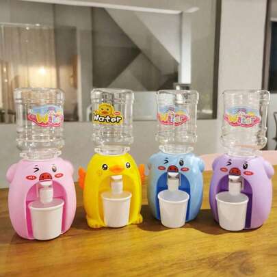 Kids Funny Water Dispenser, Mini Home Simulation Toy, Cute Duck Shaped, Press Type, Double Layer Water Dispenser, Juice Dispenser. Stickers Sent Randomly