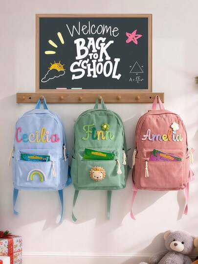 Customized Children's Backpack, Kindergarten Backpack, Personalized Toddler Backpack, Cute Children's Birthday Gift, Back To School Gift, First Day Of School Gift, Suitable For Girls And Boys, Fashion, Colorful, Cute, Minimalist, Unique Personalized Gift ,For Family