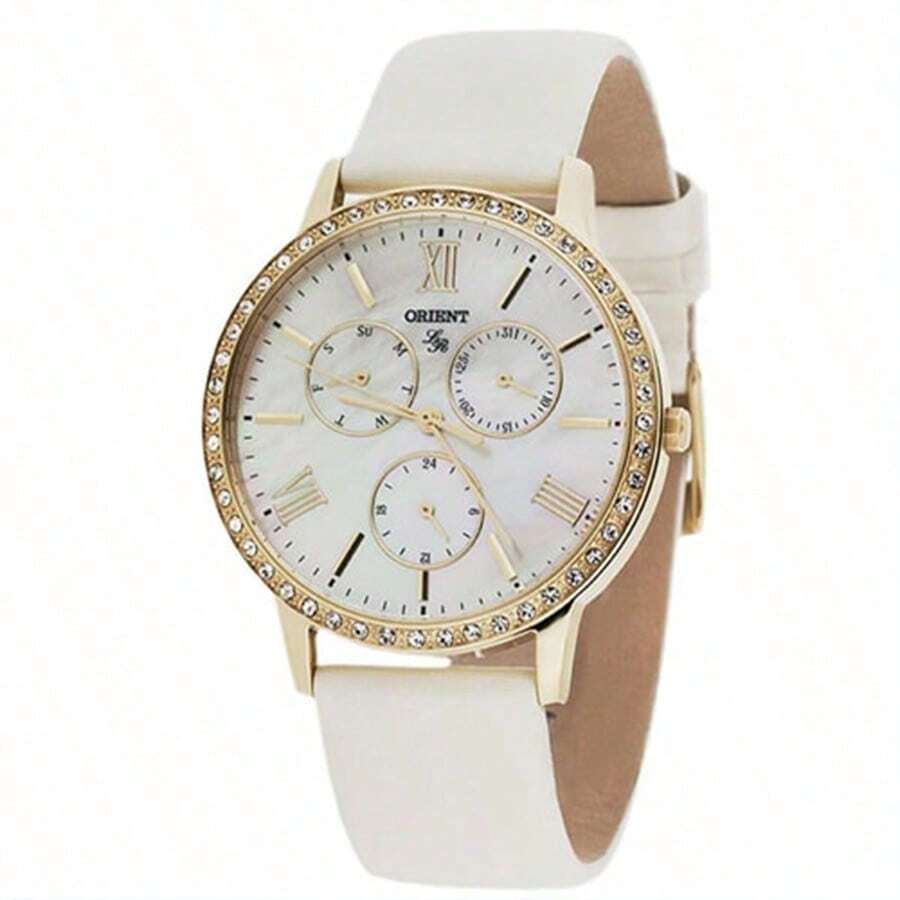 Orient Women's Quartz Leather Strap Watch FUT0H004W0 - White - View 1