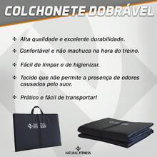 Colchonete Dobrável Academia Ginástica Pilates Fitness Exercícios Funcionais Impermeável - Preto - Visão 2