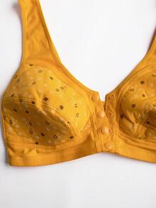 3pcs Front Closure Soft Camisole Bras For Mature Women, Wire-Free Plus Size Comfortable Lingerie,Autumn And Winter Styles,Spring And Summer Clothing - 彩色 - 查看 3