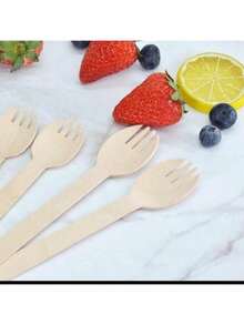 150pcs Wooden Cutlery Set, Includes 50 Compostable Forks, 50 Wooden Spoons And 50 Knives - Disposable Wooden Tableware Set - Cutlery Set For Outdoor, Party, Camping And Picnics - Apricot - View 7