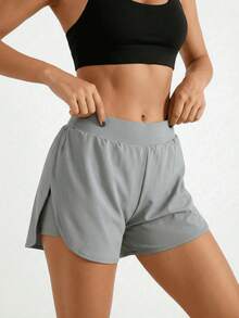 Women's Athletic Yoga Shorts, High-Waisted Comfort Fit, Loose Running Workout Shorts, Breathable Quick-Dry Fabric, Sporty Style Biker Short Workout Summer Running Workout - 1件粉紅色 - 查看 11