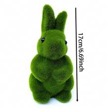1个复活节兔子雕像，绿色苔藓兔子摆件，复活节工艺品，适合春季装饰、室内/室外花园装饰、复活节装饰、植绒兔子雕像，是婚礼配饰、节日派对、房间装饰、卧室、办公室装饰、家居装饰的理想之选。 - 均碼 - 查看 9