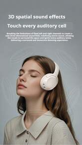 PHILIPS 飞利浦 TAH2020 无线耳机，蓝牙 5.4 降噪耳机，带麦克风，50 小时续航，可折叠 Hi-Fi 立体声游戏耳机，适用于 PC 和旅行 - 查看 4