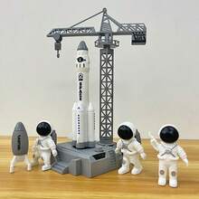 Children's Astronaut Spacecraft Model Toy, Rocket Launch Pad Space Station Model, Space Shuttle Spacecraft Astronaut Launch Toy, Birthday Gift For Boys - Multicolor - View 2