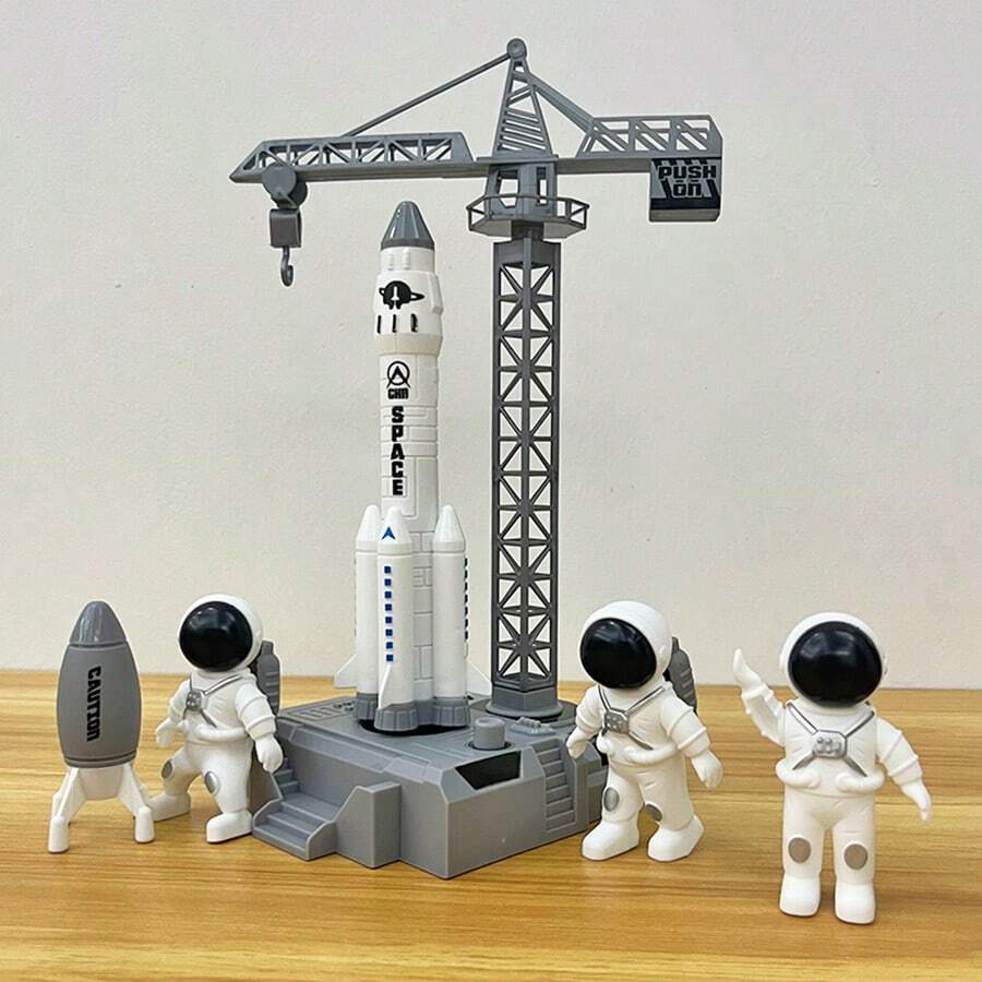 Children's Astronaut Spacecraft Model Toy, Rocket Launch Pad Space Station Model, Space Shuttle Spacecraft Astronaut Launch Toy, Birthday Gift For Boys