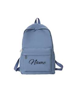 Customize Your Own Backpack, Can Print Your Name Or Holiday Greetings. Create Your Own Personalized Backpack. This New Back-To-School Backpack Features A Nylon Zipper Design, Simple Solid Color, Simple And Practical Style. - Multicolor - View 16