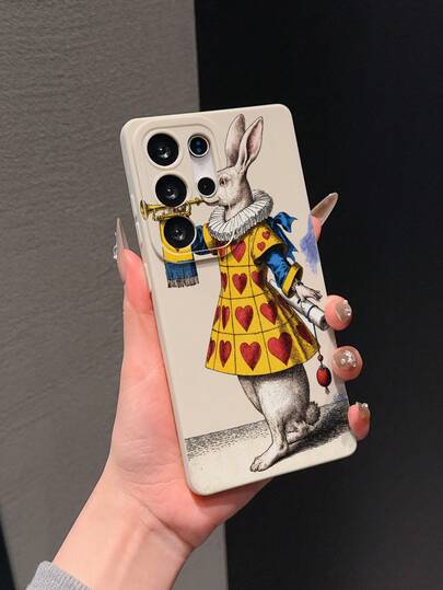 1pc TPU Soft Edge Soft Case With Multiple Tiny Holes For Camera Protection, UV Painted Cute Heart-Shaped Love Rabbit Pattern, Compatible With Iphone 17 Pro Max, 16, 15, 14, 13, 12, 11 Pro Max And Galaxy S26 Ultra, S25 Plus, S24, S23 FE, A55, A54, A53, A16, A05S