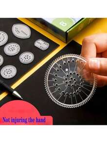 22pcs/Set Multi-Functional Template Ruler Set, Can Draw Various Patterns, Curves, Gears, Drawing Rulers, Wheels, Geometric Rulers, Creative Educational Drawing Accessories - Kaleidoscope - View 10