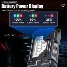 1pc Powerful Pocket Torch Light Magnetic Flashlight Super Bright LED Multifunctional Linterna COB LED EDC Mini Keychain Flashlight - Multicolor - View 9