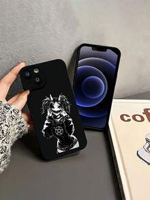 Creepy Anime Demon In Black And White. This Stylish Phone Case Is Compatible With Samsung, Apple, , , , Transsion, ,  And Honor. Made Of TPU Silicone, It Offers Shock And Drop Protection And A Superior Feel. It's An Ideal Gift For Family, Friends, And Loved Ones, And A Perfect Choice For Valentines Day And Year's Gift. - 黑色 - 查看 4