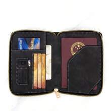 Passport Holder With Zipper, Slots For ID Card And Credit Card, Portable Foldable Storage Bag, Essential Travel Document Organizer, Fashionable Design, Suitable For All Seasons, Indispensable Travel Accessory - Multicolor - View 3