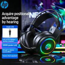 HP RGB Lighting Headphones, Full-Coverage Noise-Proof Ear Cups, Adaptive Suspended Headband, Inline Volume Control, Immersive Gaming Equipment - View 10