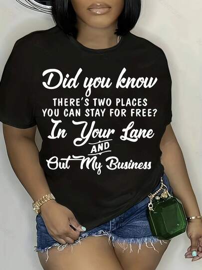 Hand-Painted Print Round Neck T-Shirt Casual Loose Short Sleeve Summer Top Women Available In Sizes 1XL-5XL Geometric-Pattern Crew Neck