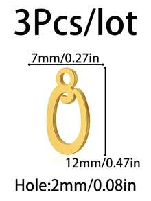 3 mặt dây chuyền chữ cái viết tay mạ vàng 18K bằng thép không gỉ, dùng để tự làm trang sức, phụ kiện vòng tay, dây chuyền và đồ thủ công. - chữ thường - Xem 15