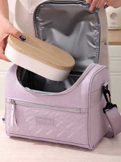 Outdoor Picnic Insulated Cooler Bag, Large Capacity Thermal Lunch Bag, Portable Shoulder Tote, Waterproof & Oil-Proof For Office, School, Camping, Hiking, Car