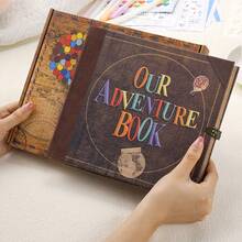 OUR ADVENTURE BOOK An Adventure Book, Retro Style Scrapbook Photo Album, Embossed Envelope, Travel Journal, Scrapbook Set For Couples, Memory Book For Anniversary, Wedding, Valentine's Day Gifts - 復古色 - 查看 11