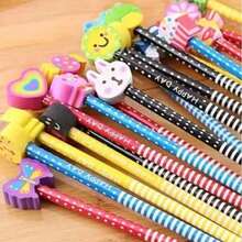 Conjunto de 5/15/30/50/100 lápis infantis criativos com desenhos animados, ideais para estudantes. Estes lindos lápis vêm com borracha, perfeitos como material escolar, recompensas educativas e presentes (cores sortidas). (Os desenhos dos lápis podem variar). Ótimos para a volta às aulas. - Multicolorido - Ver 2