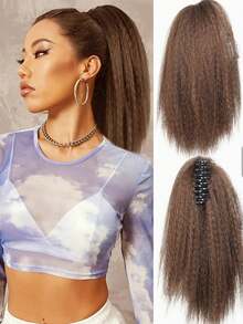 12 Inch Women's Clip-On Straight Hair Natural High Ponytail, Imitation Medium Length Ponytail Wig, Suitable For Women's Daily Wear - Multicolor - View 17