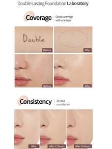 ETUDE 21W1 持久双效粉底液，轻盈易涂抹，自然亲肤，持久哑光妆效，均匀肤色，韩国化妆品 - 21W 1 - 查看 4