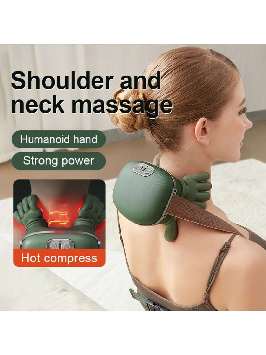 LEVIATECH 一款新型指压颈肩按摩器，采用先进的指压按摩技术，具备手部、颈部和肩部按摩功能，以及振动和热疗功能。可充电设计，适合居家、办公和旅行使用。