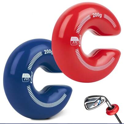 Caiton 1 pieza Anillo de golf con peso | Hecho de aleación de zinc y poliuretano de alta calidad, resistente y duradero, disponible en rojo y azul. Diseñado específicamente para el entrenamiento del swing de golf, mejora la potencia y la estabilidad del swing. Adecuado para entrenamiento de golf en interiores y exteriores, es la herramienta de entrenamiento perfecta para principiantes y jugadores profesionales para mejorar su técnica y potencia de swing.