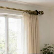 Adjustable Bronze Curtain Rod Set, Includes 3 Decorative Finials (Crystal Ball, Striped Metal), High-Quality Metal Rod With Curtain Rings And Installation Hardware, Durable For Bedroom, Living Room, Etc. - Three Options Available - View 4