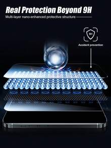 Mr. War Gorilla Bộ 5 miếng dán màn hình điện thoại chống nhìn trộm tối giản, tương thích với iPhone 17e/17 Pro Max/17 Air/16 Pro Max/16E/16 Plus/15 Pro Max/14/13/12/11 Pro Max/X/XR/XS Max Series. Chống bám vân tay, độ cứng 9H, chống sốc, hoàn toàn tương thích với ốp lưng. Độ trong suốt cao, lớp phủ chống chói HD chuẩn quang học. Bảo vệ toàn diện, chống sốc, bề mặt mịn, keo dán chắc chắn, kính bền. Quà tặng mùa xuân, quà kỷ niệm. - màu đen - Xem 8