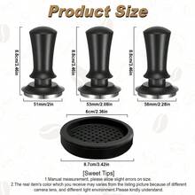 51/53/58mm Professional Barista Coffee Tamper With Gasket, Stainless Steel Ridged Base Adjustable Depth, Dual Spring Loaded, Coffee Accessory - Multicolor - View 3