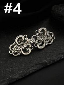 Prendedor de cinto vintage feminino para suéter/cardigã - Estampa de folha prateada. Ideal para usar com suéteres, xales, cardigãs, cachecóis e golas. Perfeito para presentear no dia a dia. - Prata - Ver 10