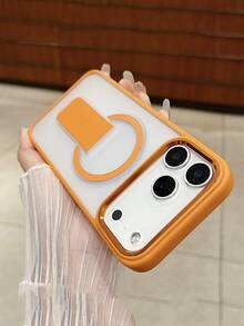 Magnetiskt osynligt telefonfodral kompatibelt med 17 Pro Max, 16 Pro Max/15/14/13/12/11, S26U/S25U/S24U/S23U/S - Matt skyddande skal som motverkar fall - Orange - Visa 2