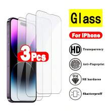 BOLLYMORE 适用于 17、17 Pro、17 Pro Max、17 Air、16、16 Plus、16 Pro、16 Pro Max、15、14、13、12、11 Pro Max、X、XS、XR、Mini、7、8、14 Plus 的 3 片装钢化玻璃屏幕保护膜 - 3PCS HD Glass - 查看 8