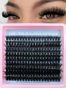 New 200Pcs 100D Curl Individual Lashes The Square Packaging Is Small And Easy To Carry Thick Fluffy And Soft High-Quality Handmade False Eyelashes Perfect Makeup Effect Suitable For Daily Travel And Dating - D - View 9