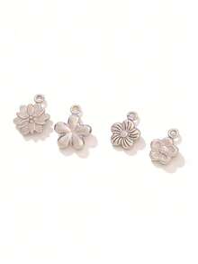 3pcs Stainless Steel Small Flower Pendant Findings 18K Gold Plated Charms For DIY Jewelry Making Supplies Accessories - Pendants - View 2