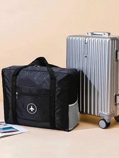 1个大容量收纳袋，行李袋，可收纳个人物品，超厚旅行袋，可折叠收纳，大容量旅行手提袋，商务旅行行李袋，便携式户外运动健身收纳袋，可折叠旅行行李袋 - 轻便随身行李，多隔层设计，配有可调节肩带，适合运动、健身、度假、旅行